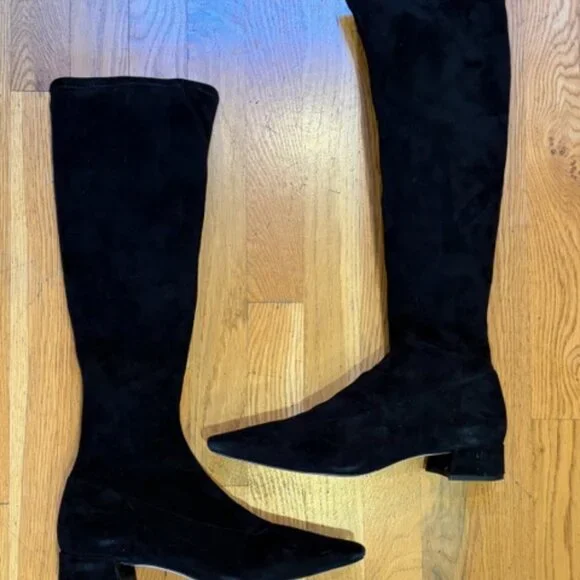 Raven Knee High Boot (Women) Stretch Suede Black Size 9 - Picture 7 of 12